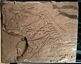 Slab decorated with a fabulous beast, from Southern Siberia, 2nd millennium BC